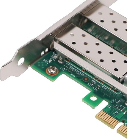 LICAEVEY 10Gbps Fiber Optic Network Card, Dual SFP Ports PCIe x4 Ethernet Adapter with 82599ES Chip and 2 Multi Mode Modules, for Server Data Center in Kuwait