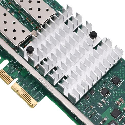 LICAEVEY 10Gbps Fiber Optic Network Card, Dual SFP Ports PCIe x4 Ethernet Adapter with 82599ES Chip and 2 Multi Mode Modules, for Server Data Center in Kuwait