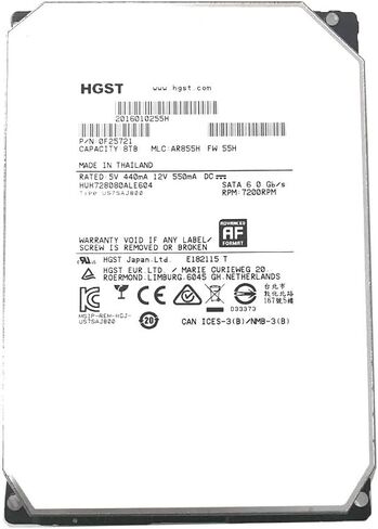 HGST Ultrastar He8 منصة هيليوم HUH728080ALE604 8 تيرابايت 7200 دورة في الدقيقة 128 ميجابايت كاش SATA 6.0 جيجابايت/ثانية 3.5 بوصة محرك الأقراص الصلبة للمؤسسات in Kuwait