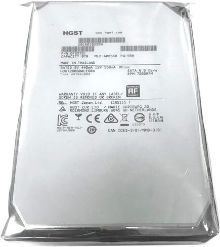 HGST Ultrastar He8 منصة هيليوم HUH728080ALE604 8 تيرابايت 7200 دورة في الدقيقة 128 ميجابايت كاش SATA 6.0 جيجابايت/ثانية 3.5 بوصة محرك الأقراص الصلبة للمؤسسات in Kuwait