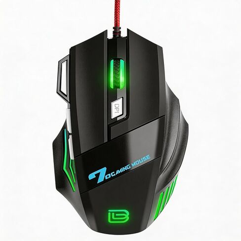 【59 Inch Wire Length - USB 】 2026 new Model Gaming Laptop Optical Wired Mouse, RGB Lighting Effect, Plug and Play, DPI up to 7200, Suitable for Windows 7/8/10/XP Vista Linux System in Kuwait