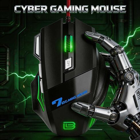 【59 Inch Wire Length - USB 】 2026 new Model Gaming Laptop Optical Wired Mouse, RGB Lighting Effect, Plug and Play, DPI up to 7200, Suitable for Windows 7/8/10/XP Vista Linux System in Saudi Arabia