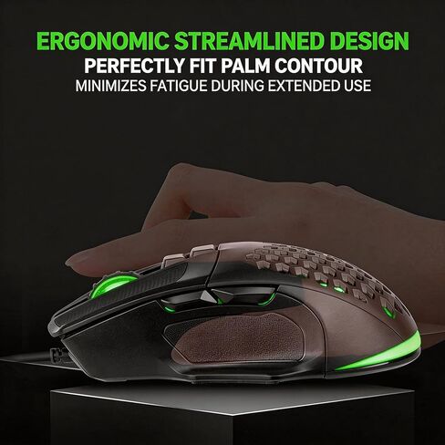 【 Plug and Play - 59 Inch Cable 】 2026 Wired Gaming USB Mouse - Honeycomb Hollow - Anti-Slip - RGB Lighting - Ultra Lightweight Design - 4 Adjustable DPI - Office & Gaming Universal in Kuwait