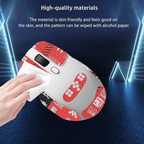 شريط قبضة الماوس NOUKAJU تغطية كاملة لـ Keychron M6، شريط قبضة الماوس المضاد للانزلاق، مجموعة ترقية الفئران الاحترافية ذاتية اللصق ومقاومة للعرق (أحمر) in Kuwait
