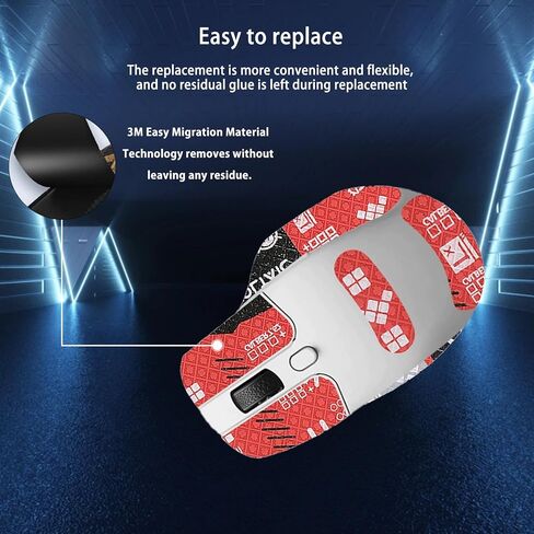 شريط قبضة الماوس NOUKAJU تغطية كاملة لـ Keychron M6، شريط قبضة الماوس المضاد للانزلاق، مجموعة ترقية الفئران الاحترافية ذاتية اللصق ومقاومة للعرق (أحمر) in Kuwait