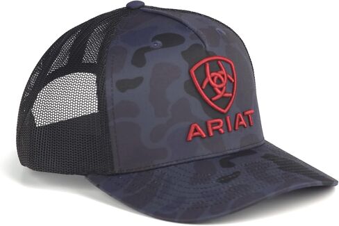ARIAT Men's Navy Camo Richardson 112 Trucker Cap with Red 3D Embroidered Logo in Saudi Arabia