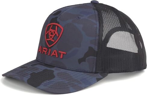 ARIAT Men's Navy Camo Richardson 112 Trucker Cap with Red 3D Embroidered Logo in Saudi Arabia