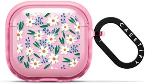 CASETiFY Impact Airpods (4th Gen) Case with Ring - Wild Squill Flowers - Black in Kuwait