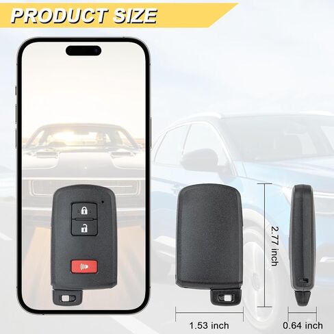 استبدال Vurkcy Key Fob لـ 2015-2021 Toyota Tacoma/ 19-21 سيكويا تندرا/ 16-18 لاند كروزر/ 17-19 هايلاندر/ 20-21 4Runner جهاز تحكم عن بعد للدخول بدون مفتاح للسيارة، HYQ14FBA، 3 أزرار in Kuwait