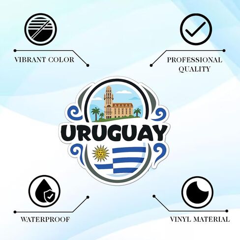 20PCS Uruguay Stickers – Uruguay Flag, Map, Sun, Culture & Landmarks Vinyl Decals for Laptop, Water Bottle, Scrapbook, Luggage, Travel Souvenir in Saudi Arabia