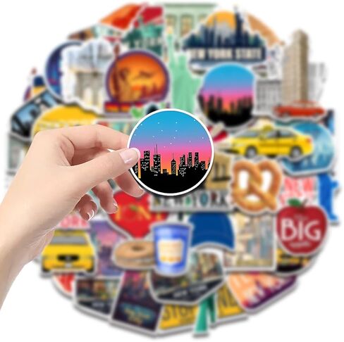 120Pcs New York Stickers New York Party Favors & Decorations, NYC Souvenir Collection NYC Travel Waterproof Vinyl Decals for Journaling Water Bottle and Laptop, USA Souvenir Gifts in Kuwait