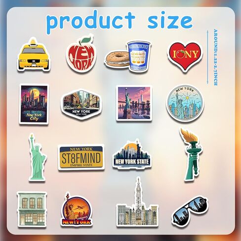 120Pcs New York Stickers New York Party Favors & Decorations, NYC Souvenir Collection NYC Travel Waterproof Vinyl Decals for Journaling Water Bottle and Laptop, USA Souvenir Gifts in Kuwait