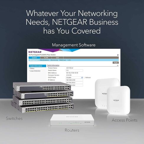محول NETGEAR 12-Port 10G Multi-Gigabit Plus (XS512EM) - مُدار، مع 2 x 10G SFP+، سطح المكتب أو حامل على حامل، وحماية محدودة مدى الحياة (متجدد) in Kuwait