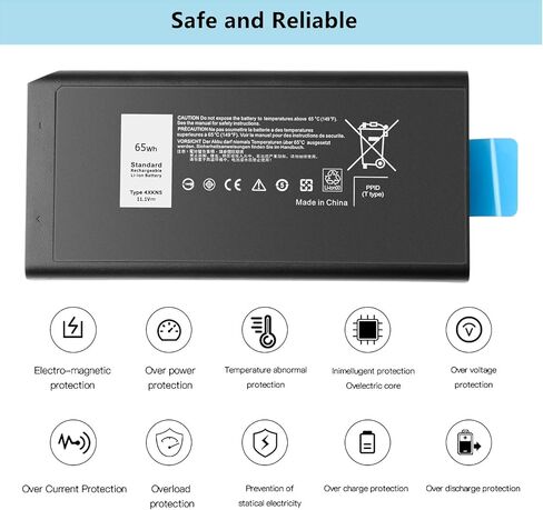 CJ2K1 4XKN5 X8VWF 65Wh بطارية كمبيوتر محمول لـ Dell Latitude 14 Rugged 5404 5414 E5404 Extreme 7404 7414 E7404 Series P45G P45G002 P46G P46G001 كمبيوتر محمول 5XT3V VCWGN XRJDF XN4KN YGV51 453-BBBD in Kuwait