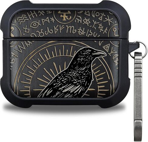 for AirPods Pro 3 Case, Shockproof Wooden Cover with Quick Released Keychain for AirPods Pro Case 3rd Generation (2025) Compatible with Wireless Charging, (Great Wave) Dark Wood in Kuwait