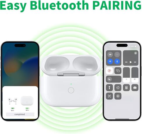 Replacement Charging Case for AirPods Pro 1 & 2 (A2190/A2084/A2083/A2968/A2700/A3047/A3048/A3049/A2931/A2698/A2699) – Lightning & Qi Wireless Charging – Bluetooth Pairing Button – Case Only in Kuwait