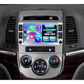 راديو ستيريو للسيارة CAMECHO 4G+64G لسيارة Hyundai Santa Fe 2006-2012 لاسلكي CarPlay Android Auto 7 بوصة IPS HD شاشة تعمل باللمس وحدة رئيسية مع ملاحة GPS واي فاي بلوتوث FM RDS راديو in Kuwait