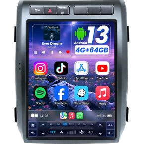 [8Core 4G+64G] Car Radio for Ford F150 2009-2012: 12.1'' HD Touchscreen Stereo with Wireless Carplay Android Auto 5G WiFi GPS Bluetooth FM AM 48EQ RDS SWC, Backup Camera (Support OTA Upgrade) in Kuwait