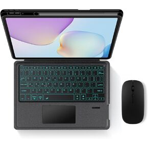 Keyboard Case for Huawei MatePad 10-13.2" 8.8", Magnetic Detachable Cover w/Trackpad, Mouse & 7-Color Backlit (Black,MatePad Pro 12.6-inch 2021/22) in Kuwait