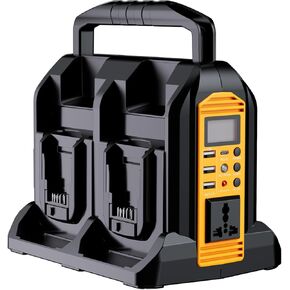 Power Inverter 4-Port for DeWalt 20V Battery, 350W Power Supply Inverter Pure Sine Wave, Converter DC 18V to AC 120V for Outdoor & Emergency Power Supply [ Battery Not Included ] in Kuwait