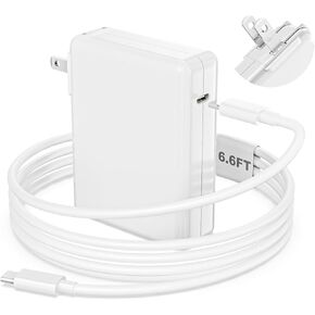 شاحن Mac Book Pro - محول طاقة شاحن سريع USB C بقدرة 96 وات مع كابل USB C بطول 6.6 قدم، متوافق مع MacBook pro/Air 16 15 14 13 بوصة/ipad Pro وجميع الأجهزة من النوع C، تتضمن حقيبة تخزين إضافية in Kuwait