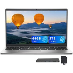 Dell 15 15.6" FHD Business Laptop, Intel Core i7-1355U, 16GB RAM, 1.5TB Storage(512GB SSD+1TB Docking Station Set), Intel UHD Graphics, Backlit Keyboard, Num Pad, Webcam, Wi-Fi 6, Win 11, Silver in Kuwait