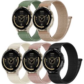 5 عبوات من النايلون الرياضي المتوافق مع Garmin Venu 3S/Venu 2S، 18 ملم من النايلون الناعم المسامي وقابل للغسل واستبدال سوار المعصم لـ Vivoactive 4S/Forerunner 255S/265S للنساء والرجال in Kuwait