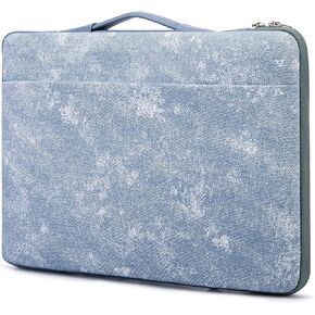Kinmac PU Leather 360° Heavy Duty Protective Laptop Sleeve Case Bag Cover with Handle for MacBook Air 13 inch,iPad Pro 13 inch and 13.3 inch HP,Dell,Lenovo,Asus,Acer Laptop (Blue Denim) in Saudi Arabia