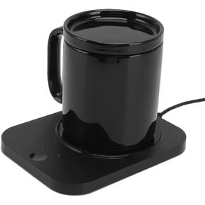 Electric Mug Warmer 3 Gears Control USB Powered Heating Coaster for Home Office Use ABS Ceramic Cup Warmer 1.5A 13.5W for Coffee Lovers (White) in Kuwait