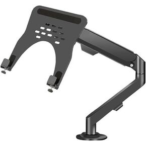 2 in 1 Adjustable Gas Spring Arm Single Monitor Desk Mount,Laptop Arm Mount for Desk Holds 4.4-19.8Lbswith Tray for 17"-30" Screens Or 10"-16" Laptops Monitors Arm,White in Kuwait