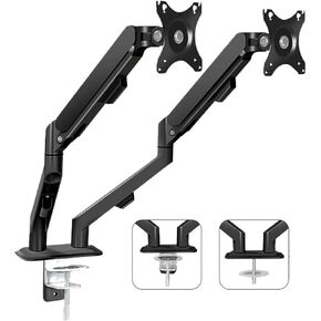 Monitor Arms Dual Monitor Mount for Most 17-30 Inch Srceens, Each Arm Holds Max 19.8Lbs, Height-Adjustable Gas Spring Stand with 75Mm Or 100Mm Desk Accessories,Gris in Kuwait