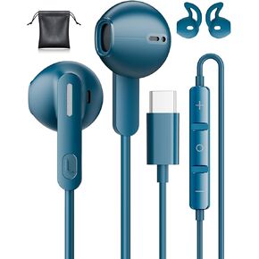 سماعات أذن سلكية USB C لهاتف Samsung Galaxy S26 Ultra S25 S24 S23 S22 A55 A17 iPhone 16 Pro Max 15 17 Air iPad Pro USB C سماعات رأس مع ميكروفون للتحكم في مستوى الصوت سماعات هاي فاي ستيريو من النوع C سلكية Xiaomi in Kuwait