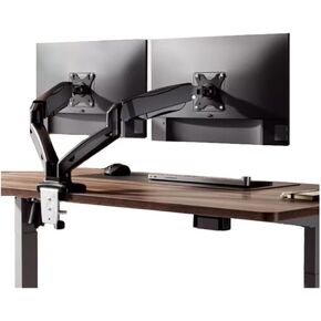 Adjustable Gas Spring Double Monitor Mount Holds Up to 19.8 Lbs, 17"-32" Dual Monitor Stand for Desk, with 75/100Mm with C-Clamp and Grommet Monitors Arm in Kuwait