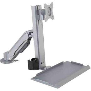 Monitor Arms Silver One Arm Clip On Table Monitor Stand with Regular Tray Suitable for 15-32 Inch Weight Bearing 15Kg Desk Accessories in Kuwait