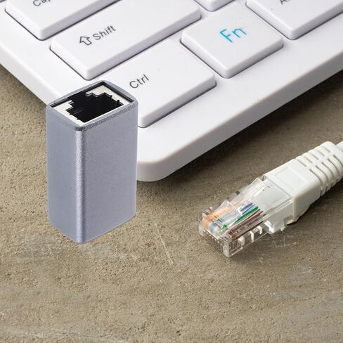 Veemoon 2pcs Aluminum Shell Rj45 Ethernet Cable Adapter Female to Female Coupler Network Inline Connector Shielded Ethernet Extender for Home and Office Networking in Kuwait