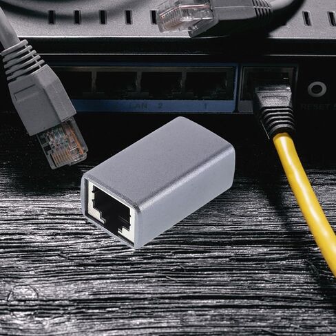 Veemoon 2pcs Aluminum Shell Rj45 Ethernet Cable Adapter Female to Female Coupler Network Inline Connector Shielded Ethernet Extender for Home and Office Networking in Kuwait