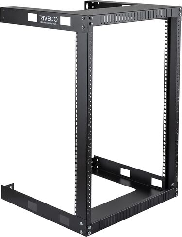 RIVECO 15U Cabinet 19" Wall Mount Shelf Network Rack Deep 2 Post Open Frame Firm Constructed for Internet/Server/AV/Home Equipment/Patch Panel & M6 Screws 50 Sets in Kuwait
