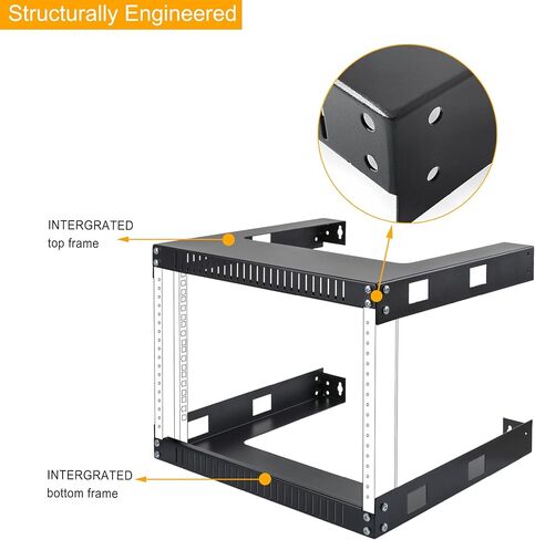 RIVECO 15U Cabinet 19" Wall Mount Shelf Network Rack Deep 2 Post Open Frame Firm Constructed for Internet/Server/AV/Home Equipment/Patch Panel & M6 Screws 50 Sets in Kuwait