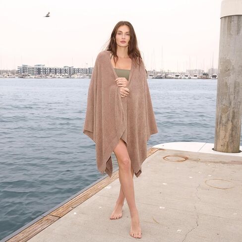 Barefoot Dreams Bamboo Chic Lite Weekend Wrap - Heathered Pewter/Pearl in Saudi Arabia