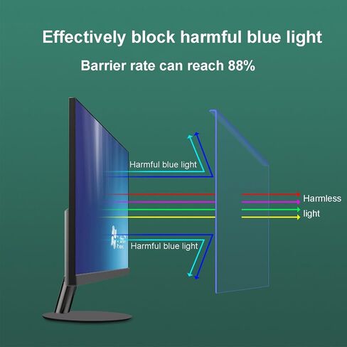 OSUKI Blue Light Blocking Screen Protector Panel,Computers Accessories,for Monitors,Desktop,Laptop,Anti-UV Eye Protection Filter Film(23.6 inch【543 * 316mm】) in Kuwait