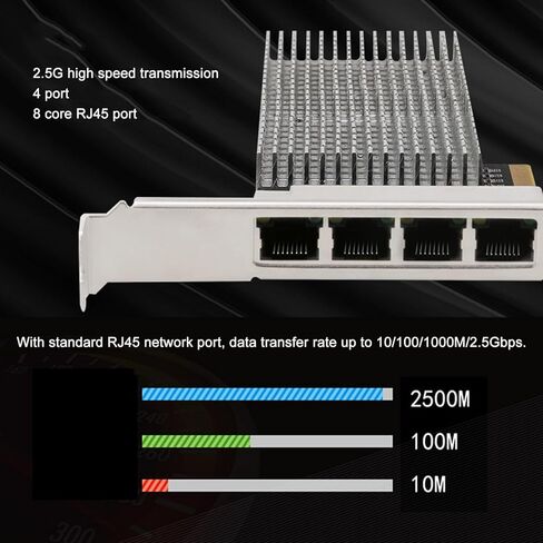 Cryfokt 2.5G 4 Port Ethernet Card, I226 V Chip PCIE Network Interface Card with 4 RJ45 Ports forWindows7 8 10 11 OSX Desktop PC for desktops workstations Servers in Kuwait