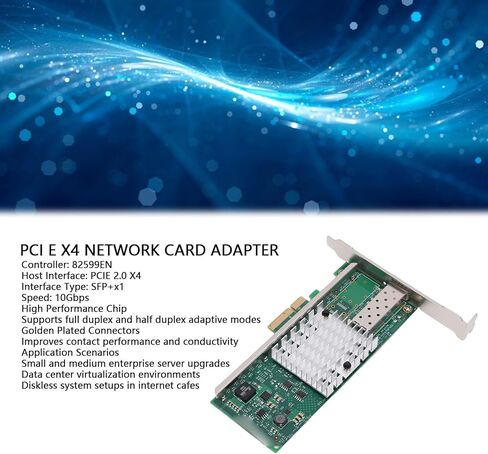 محول بطاقة الشبكة LICAEVEY 10 جيجابت في الثانية PCIe X4، بطاقة إيثرنت بمنفذ SFP واحد مع وحدة تحكم 82599EN، دعم Wins Server VMware in Kuwait