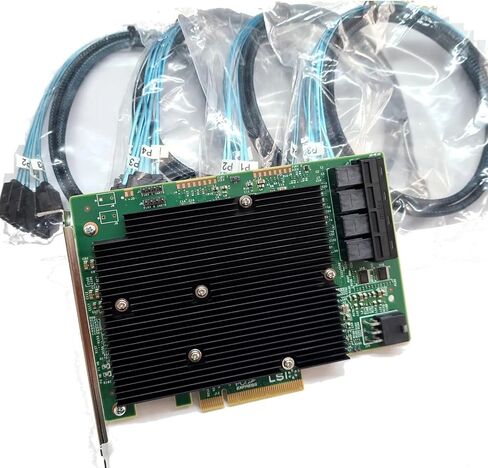 9300-16i PCIe Host Bus Adapter Card, 16-Port SAS/SATA 12Gb/s, with SFF-8643 Connectors and Cables in Kuwait