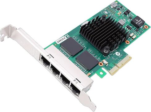 LICAEVEY Gigabit Ethernet Network Card, 4 Port PCI Express Adapter with 350AM4 Controller and Low Profile Bracket, for Server Desktop and Industrial Applications in Kuwait