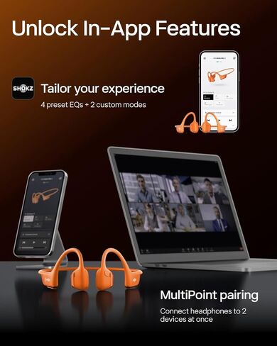SHOKZ New OpenRun Pro 2 Mini - Open-Ear, Bone Conduction Sport Headphones - Sweat Resistant, Workout Headphones with 30ft Bluetooth - Secure, Comfortable Fit - Deep Bass and Smart Mic App (Renewed) in Kuwait