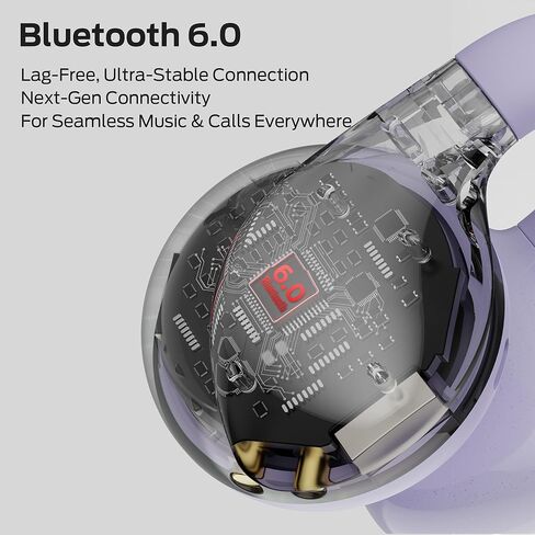 سماعات رأس Monster Open Ear AC225، سماعات أذن لاسلكية بلوتوث 6.0، صوت ستيريو، سماعات أذن مريحة خفيفة الوزن مع ميكروفون ENC للمكالمات الواضحة، وقت تشغيل 36 ساعة، تحكم باللمس، مقاومة للماء IPX6، أرجواني in Kuwait