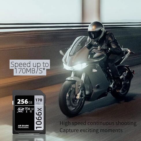 Air Shark Professional SDXC Memory Card, 64GB, V30 Class 10, 170MB/s Transfer Speed in Kuwait