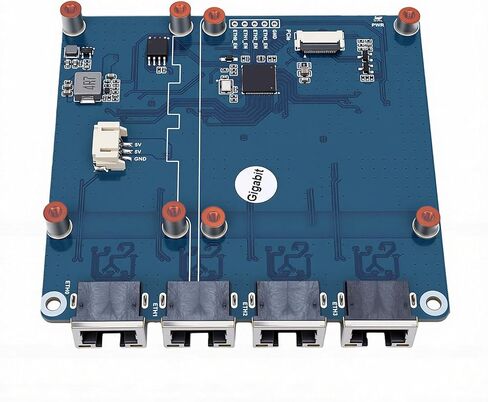 Pomya PCIe إلى لوحة Gigabit ETH، لا يتطلب برنامج تشغيل التوصيل والتشغيل، لـ 5 PCI Express إلى 4 منافذ جيجابت إيثرنت مع شريحة RJ45 RTL8153 in Kuwait