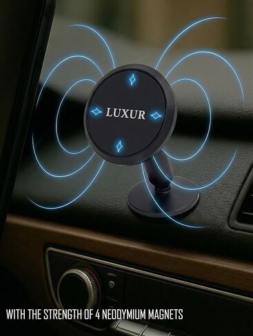 LX-PH01 حامل هاتف السيارة المغناطيسي المدمج من سبائك الألومنيوم بزاوية 360 درجة معدني أسود غير لامع حامل الهاتف الخليوي لحامل الهاتف المحمول في السيارة لهاتف iPhone Samsung Pixel المحمول. in Kuwait