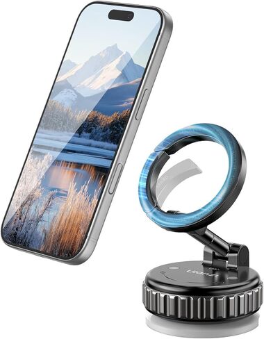ULANZI MA40 Car Phone Holder for Magsafe, Strongest Suction & Magnetic, 360° Adjustable Car Phone Mount, Phone Holder Stand for Car/Gym/Mirror/Kitchen for iPhone 17 Pro Max 16 15 14 13 12, Black in Kuwait